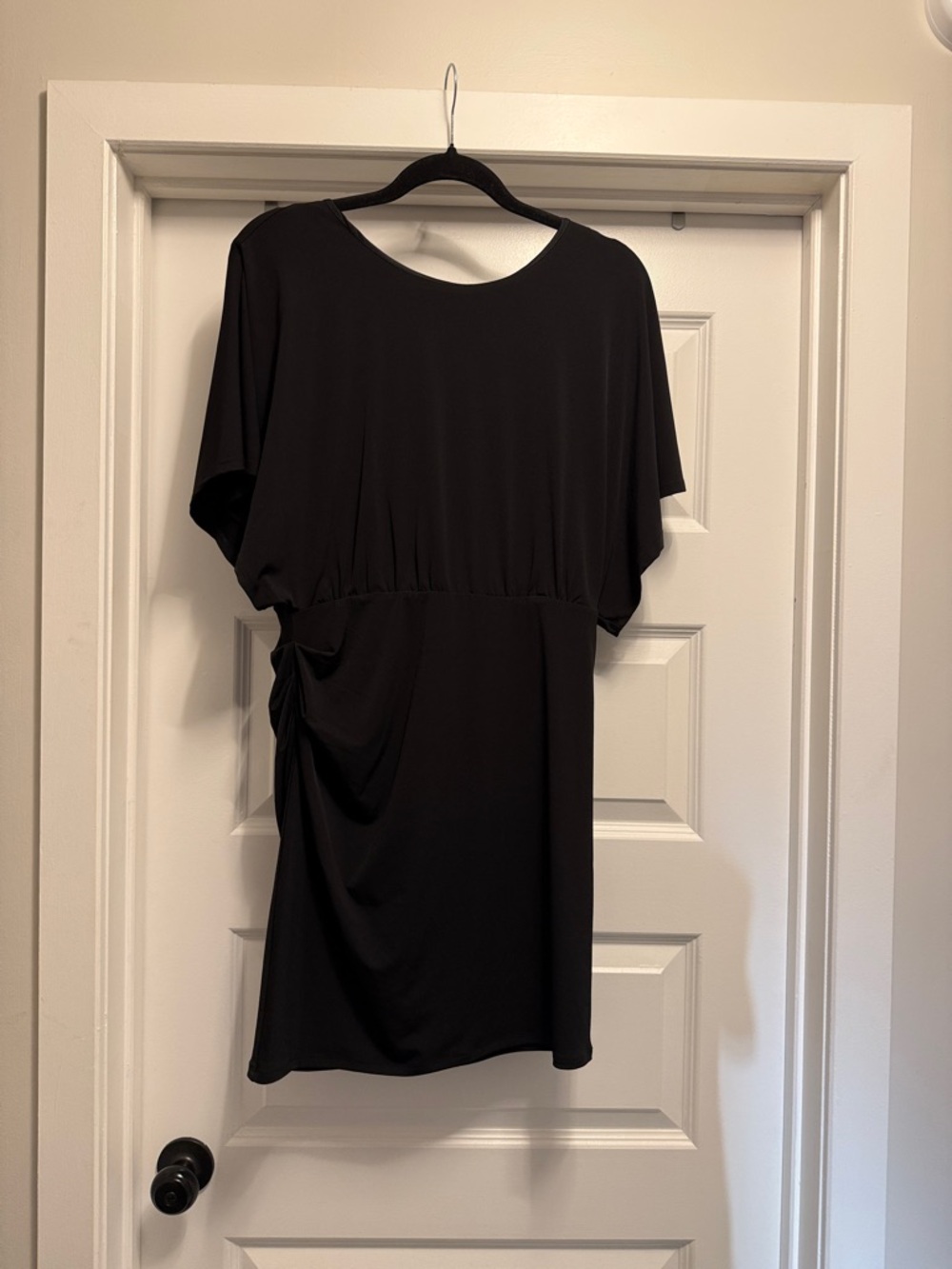 Guess Black Women’s Short Sleeve Draped Waist Top